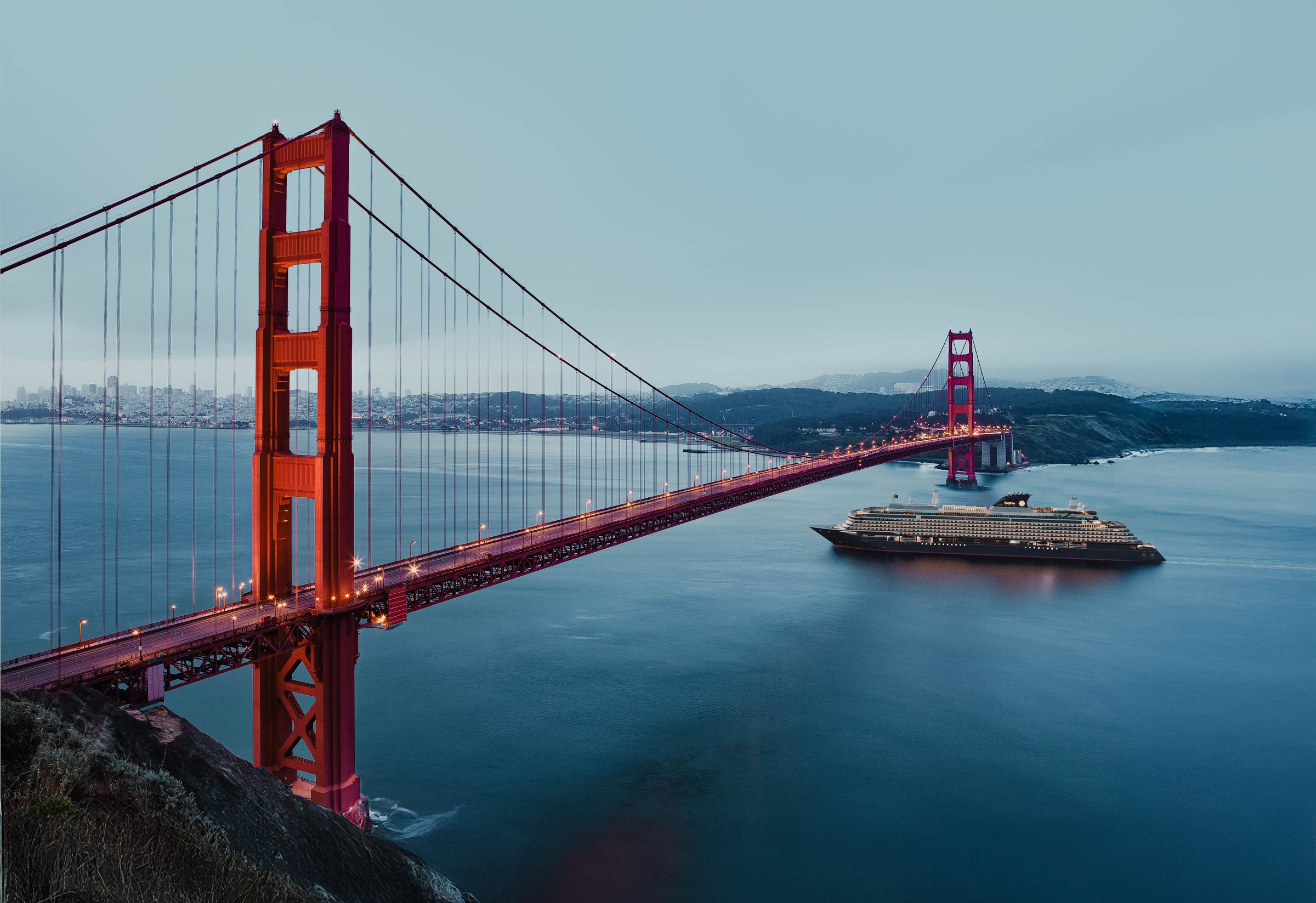 EXPLORA III sailing under the Golden Gate Bridge, San Francisco