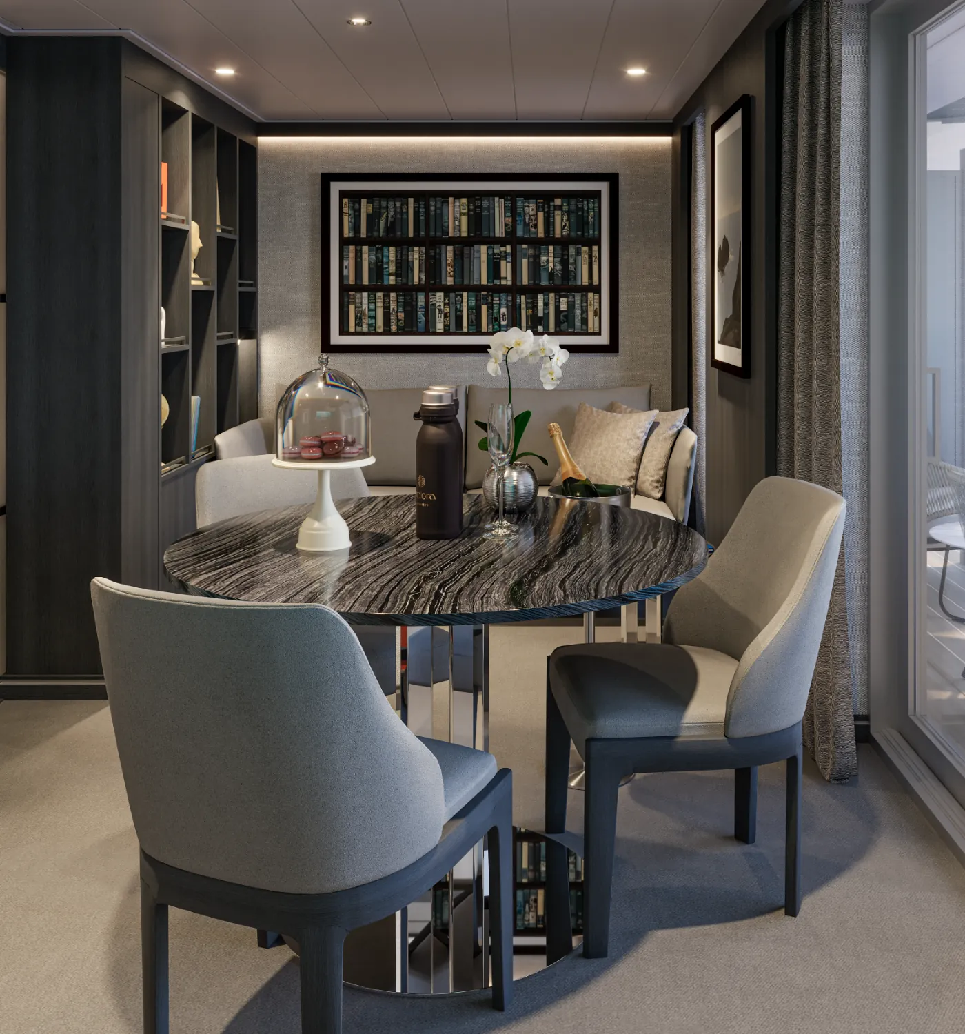 Ocean-front suite interior on Explora Journeys